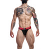 CUT4MEN Jockstrap Rugby Noir-Rose neon